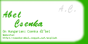 abel csenka business card